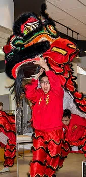 Darren Jhong performing lion dance