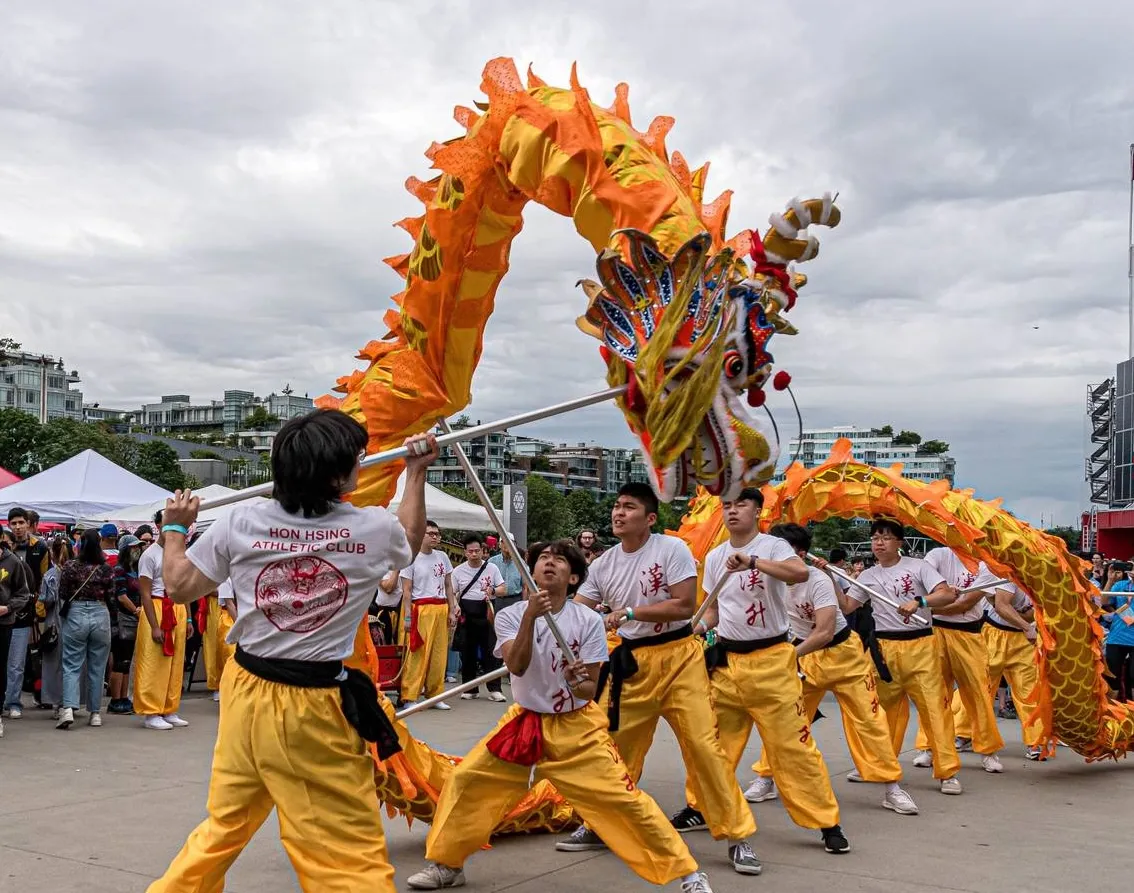 Hon Hsing dragon dance at an outdoor festival in Vancouver