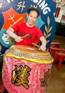 Danny Quon with Chinese drum